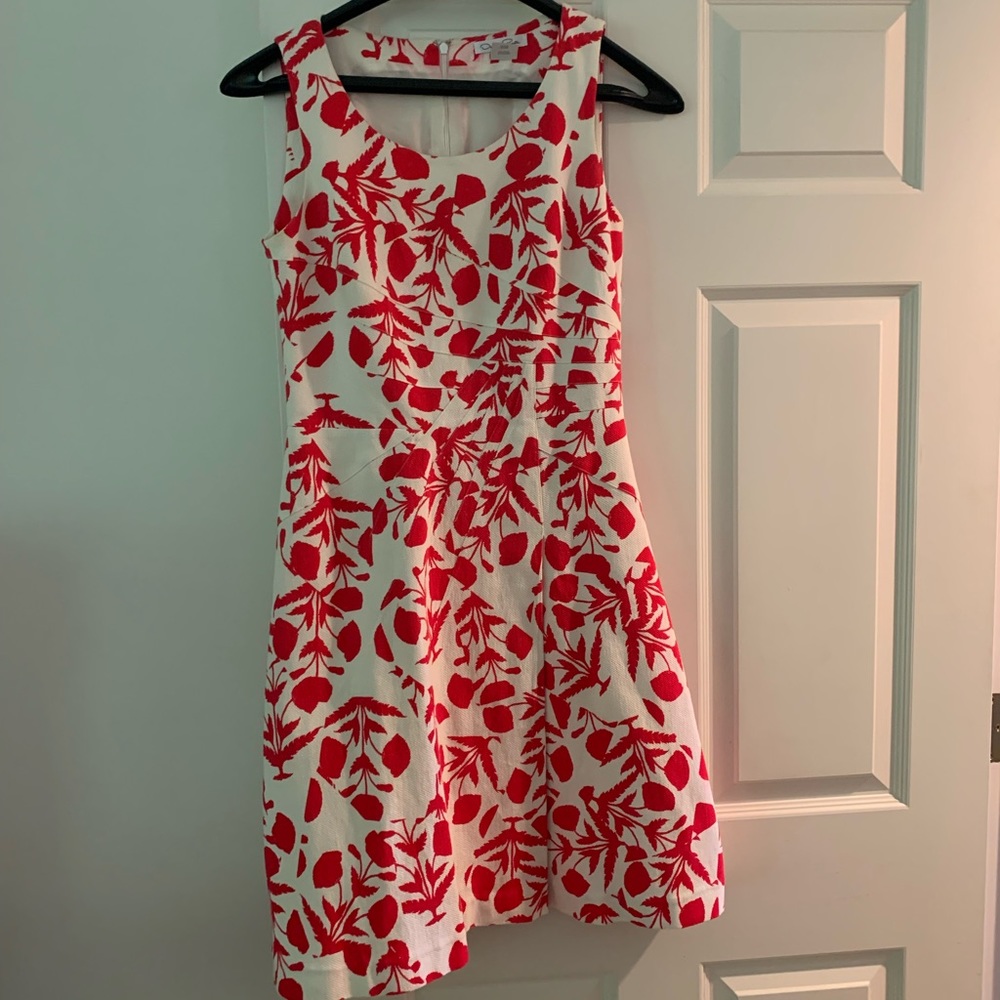Oscar de la Renta red and white dress. Like new.